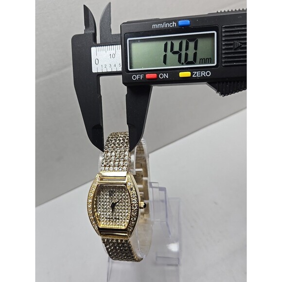 Victoria Wieck Gold Tone Pave Crystal Watch New Battery Womens Quartz Bracelet - Picture 6 of 10